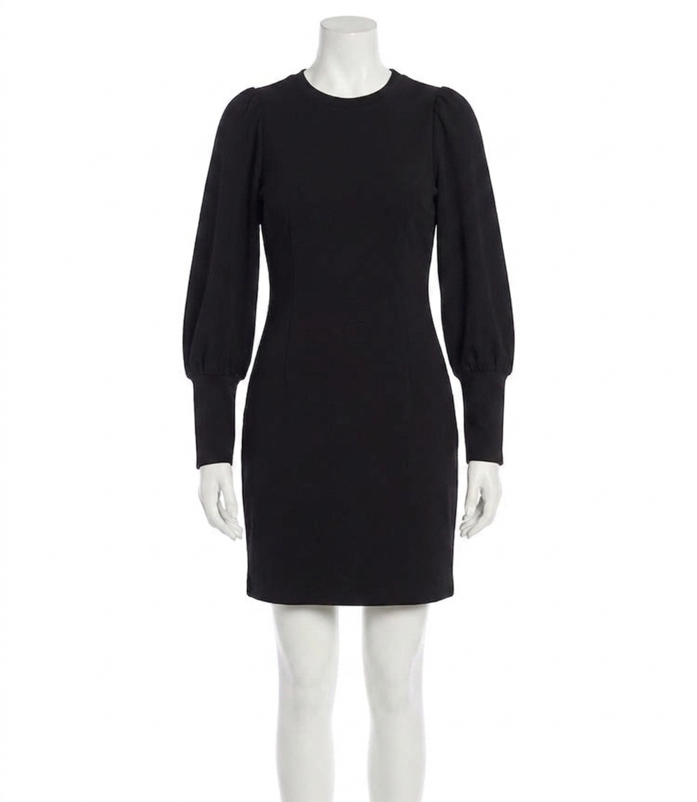 NEW KAREN KANE barlee bishop sleeve mini dress in black